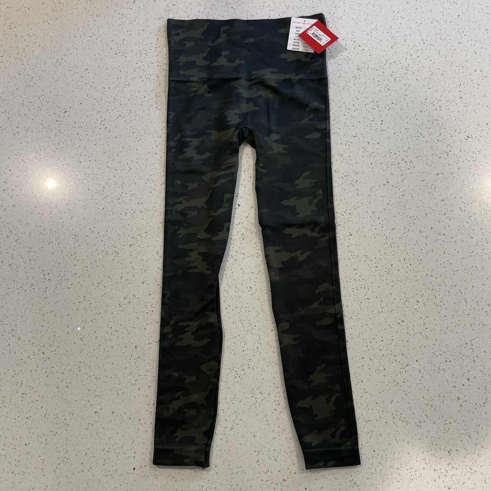 NWT Spanx Womens Size XS Green Camo Capri High Rise Crop Shapewear Leggings